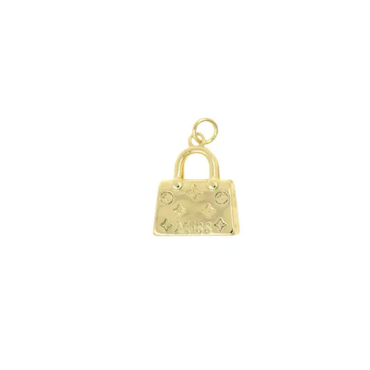mini gold purse charm