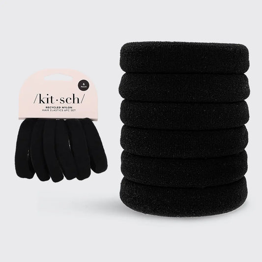 thick hair ties- black