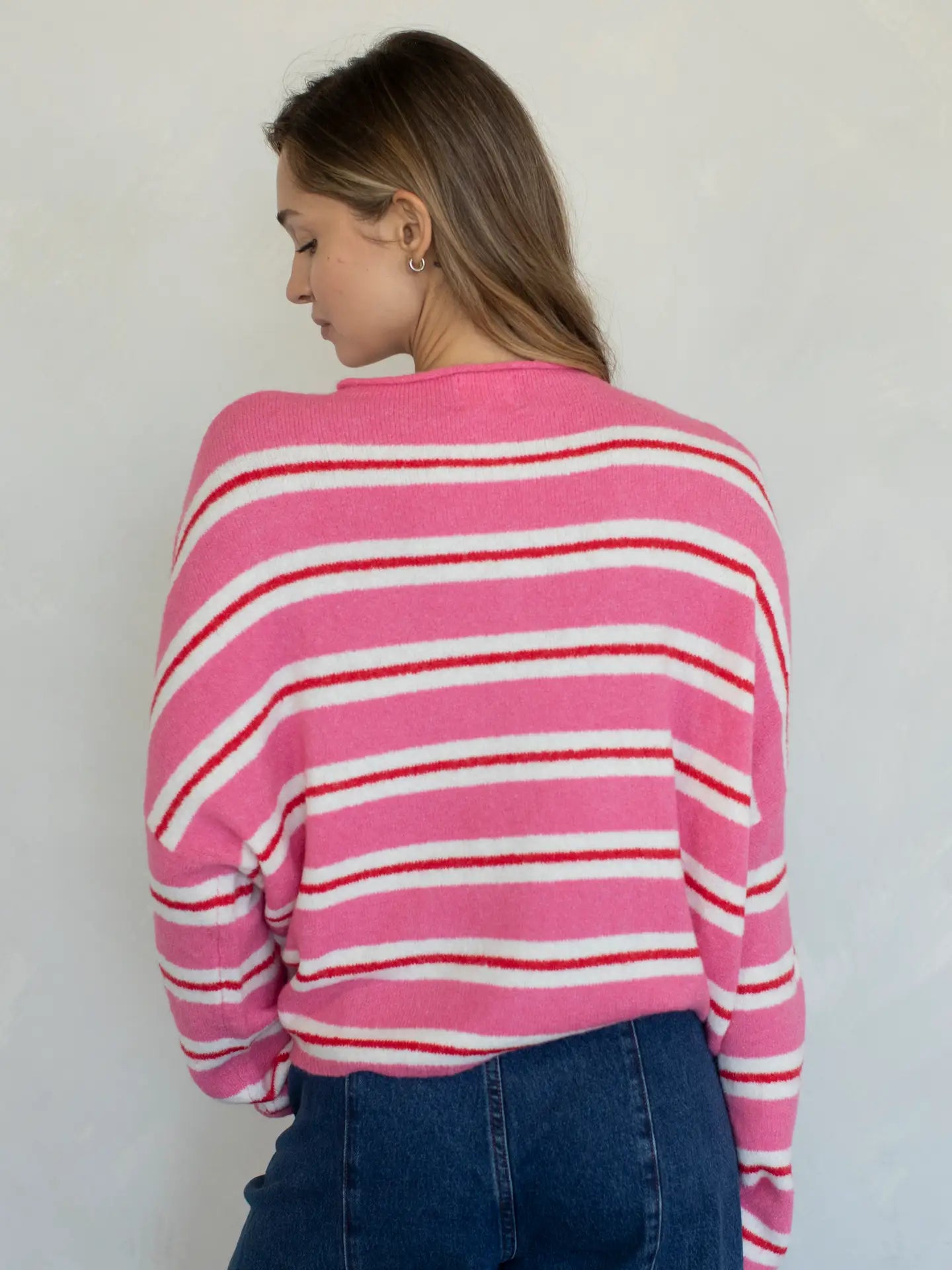 june striped cardigan