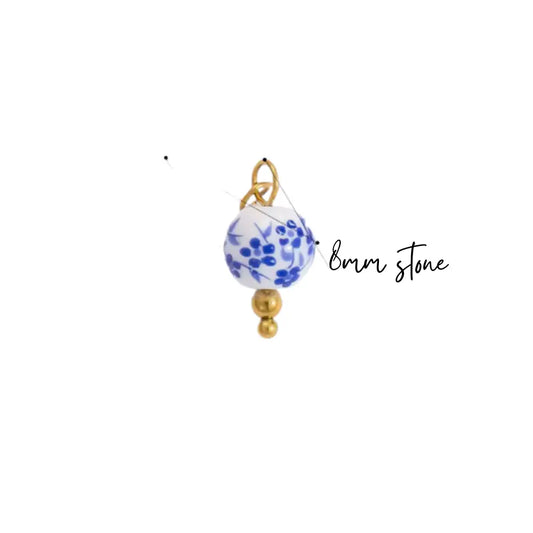blue floral bead charm