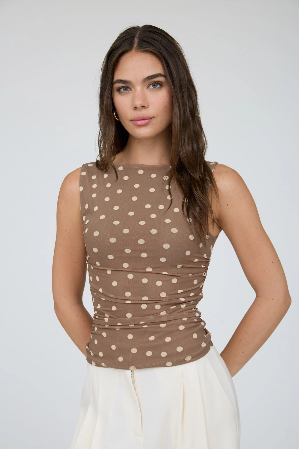 aliza polka dot top