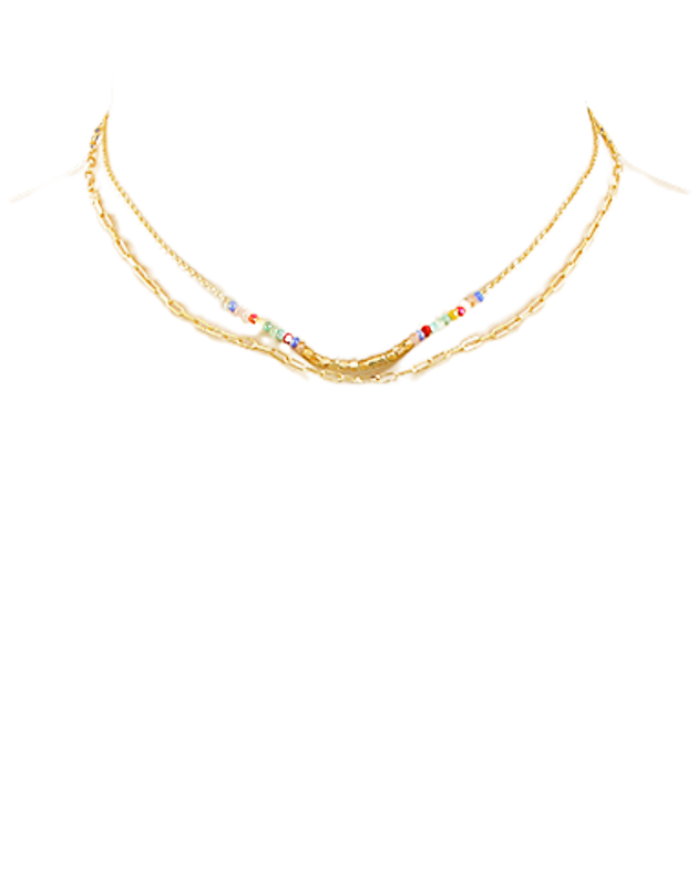 2 layered beaded necklace