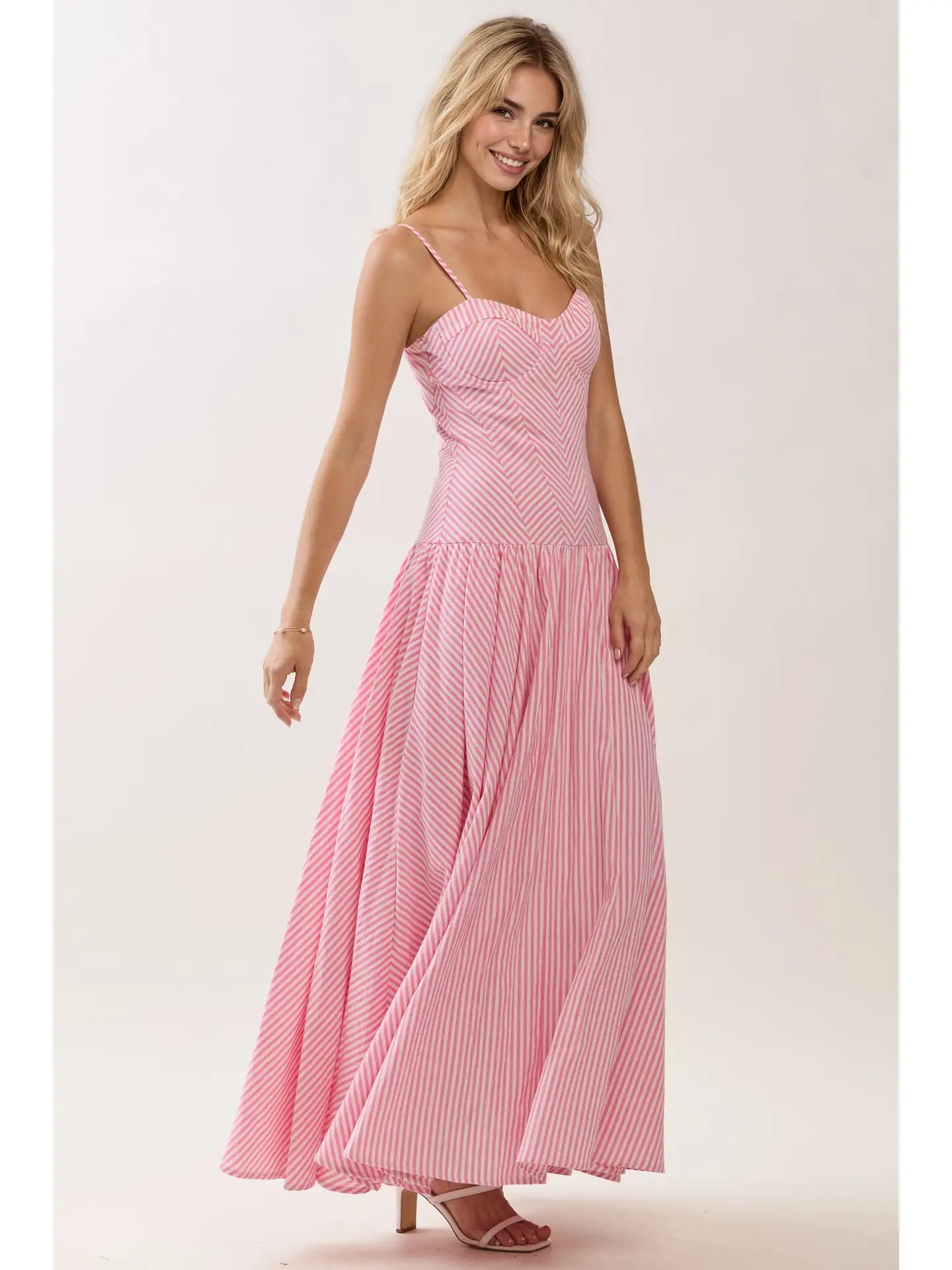 sabrina striped maxi dress
