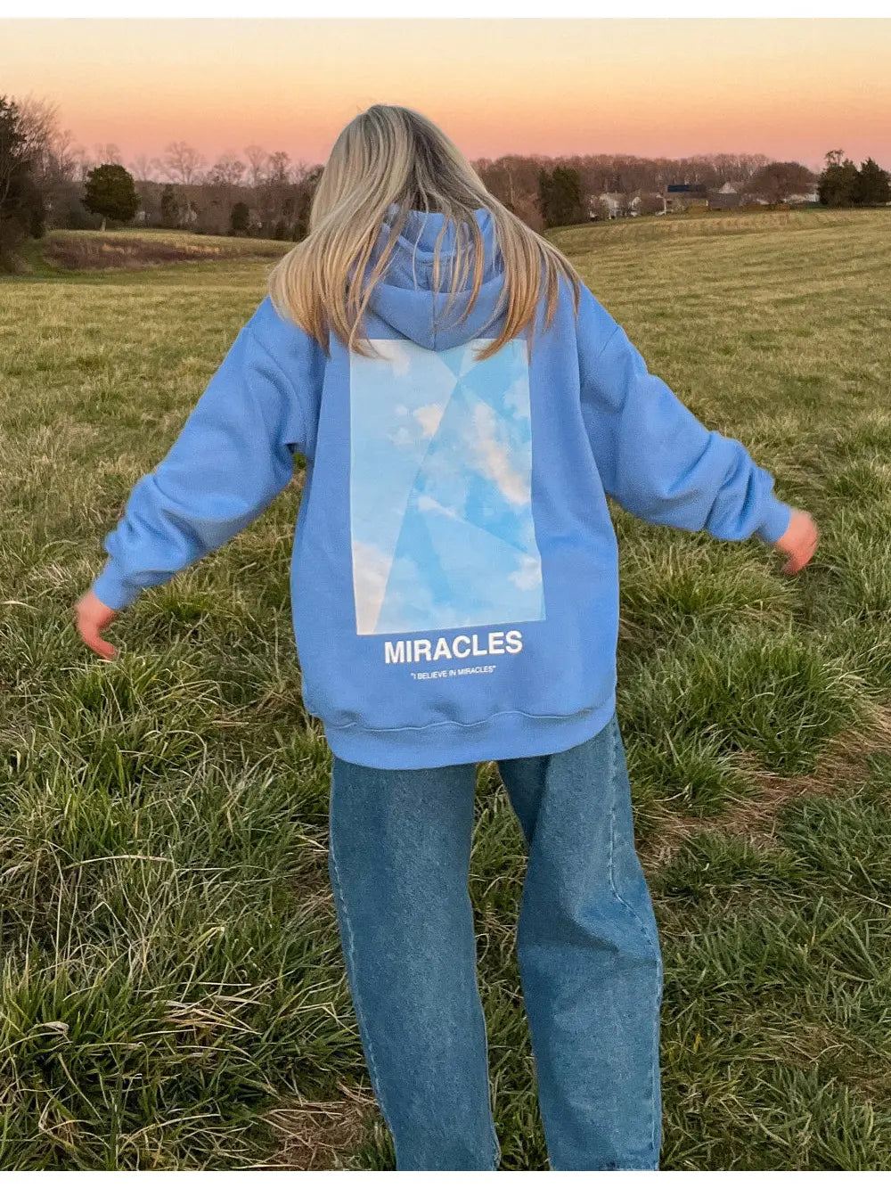 miracles blue hoodie