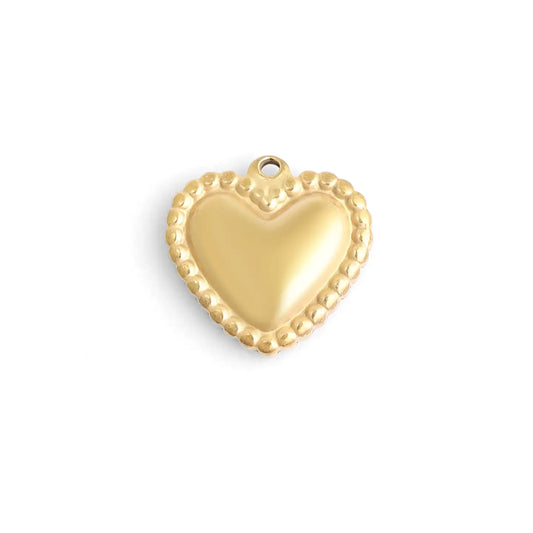 beaded heart charm