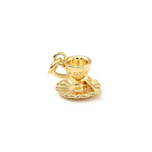 gold teacup charm