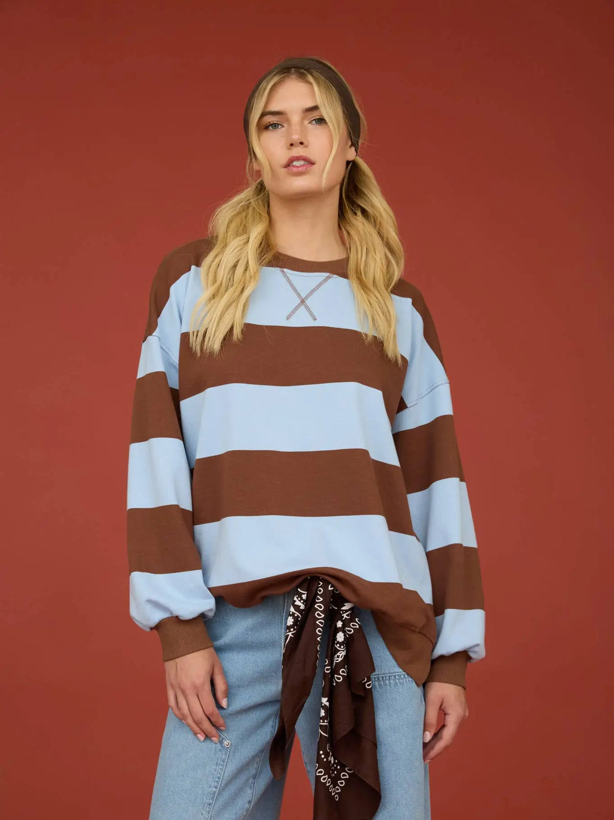 jamie striped crewneck