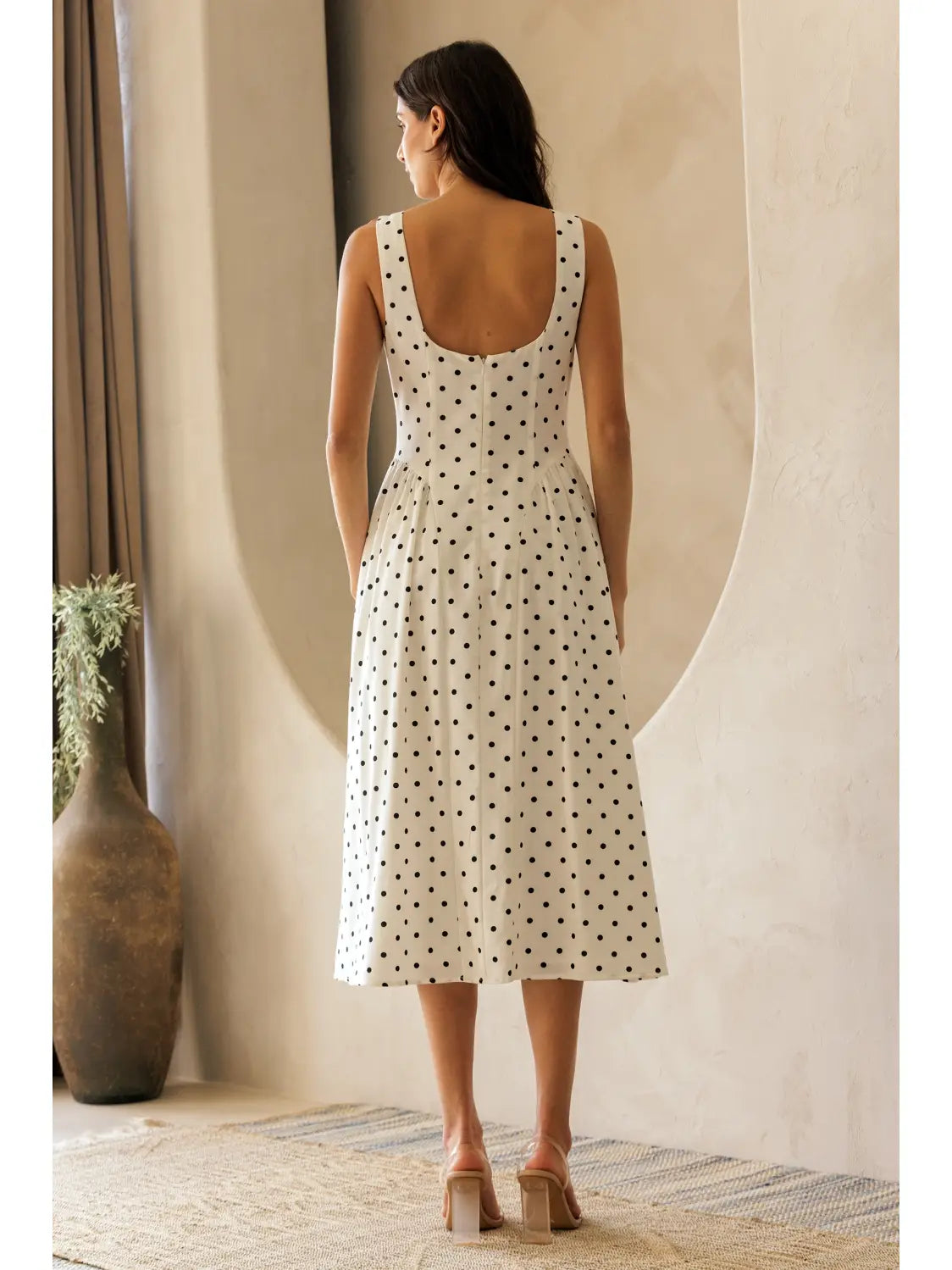 parisian polka dot midi