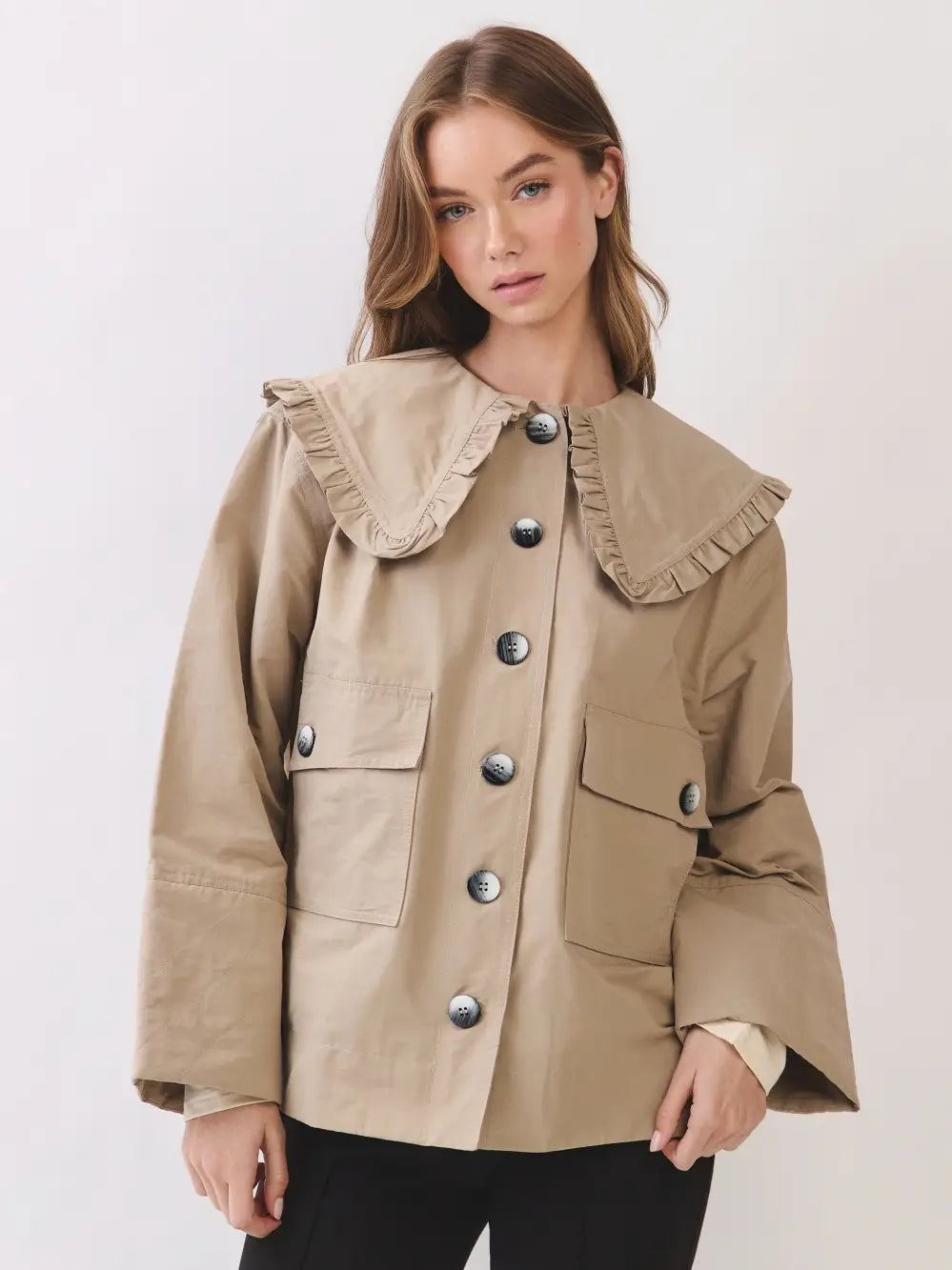 sloan ruffle collar jacket