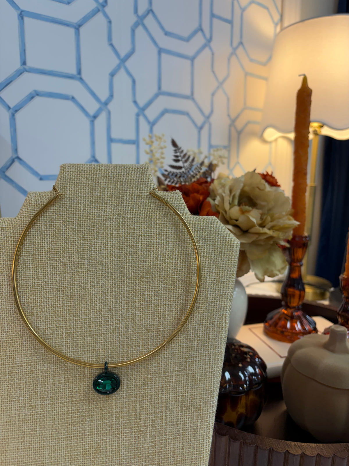 bezel collar necklace
