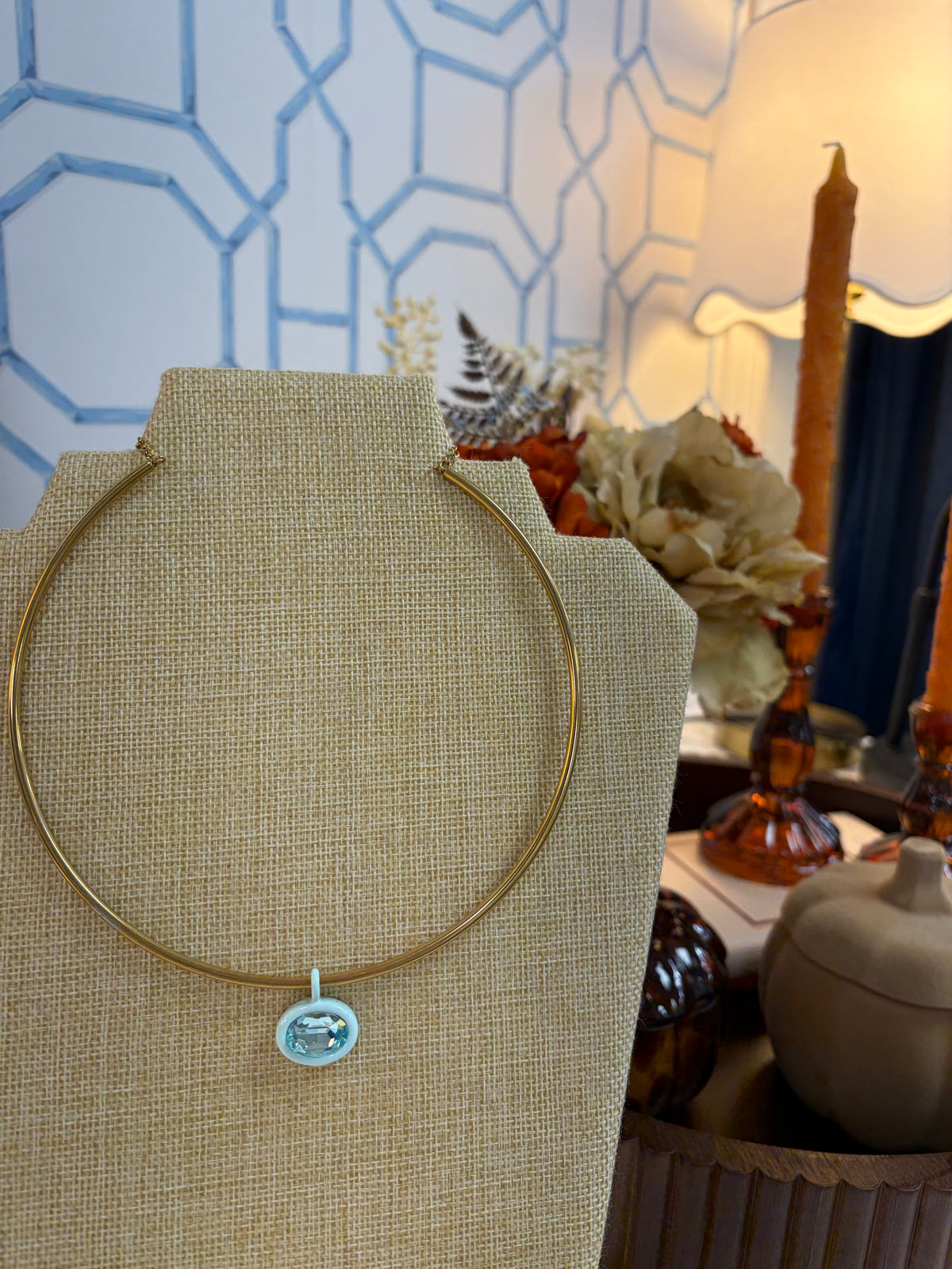 bezel collar necklace
