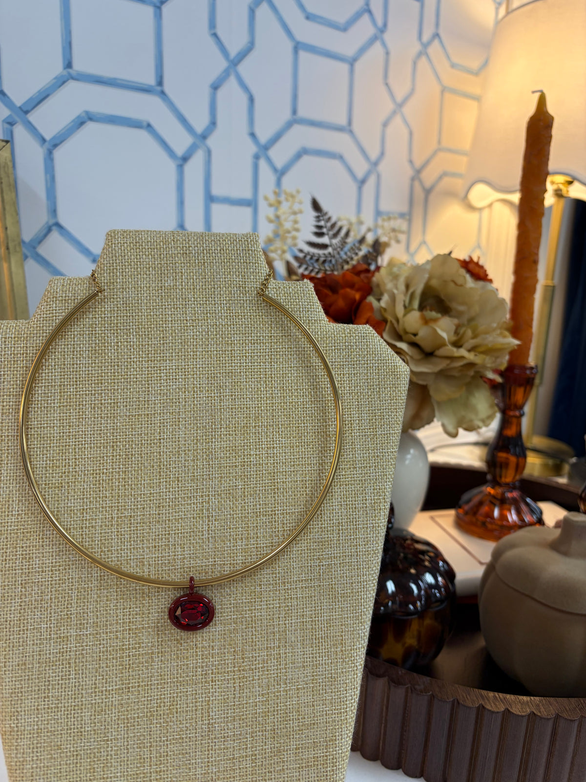bezel collar necklace