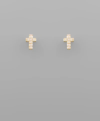 crystal cross earrings