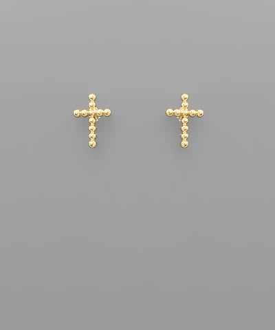 beaded cross earrings