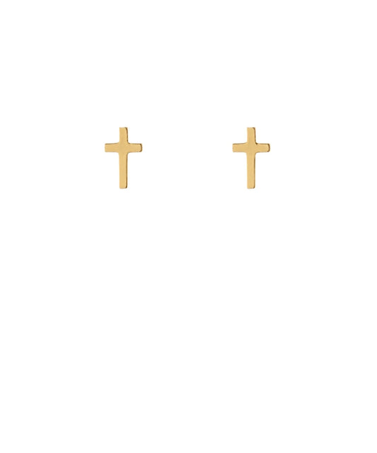 gold cross earring