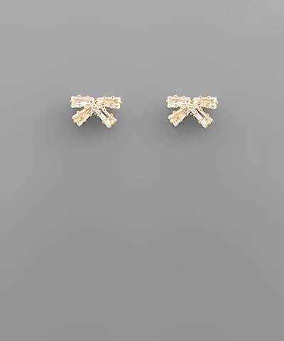 diamond bow earrings