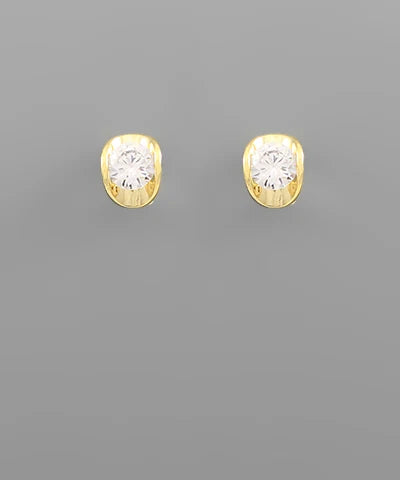 curved diamond stud earrings