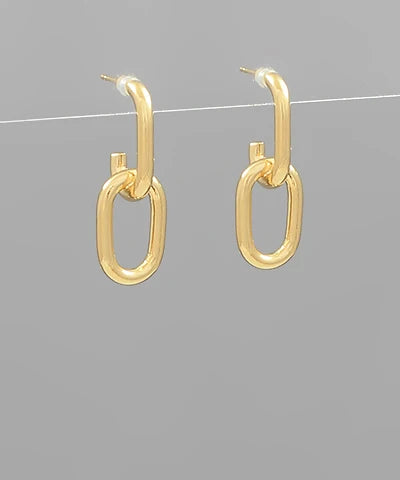 gold link earrings