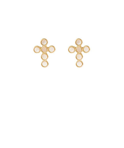 shell cross earrings