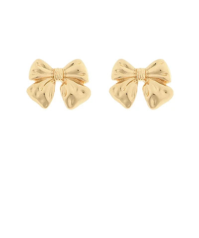 medium gold bow stud