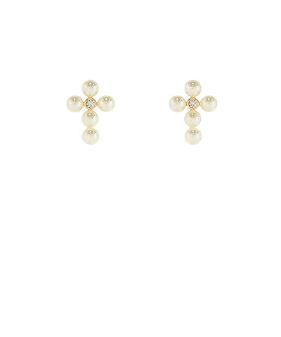 pearl diamond center earring