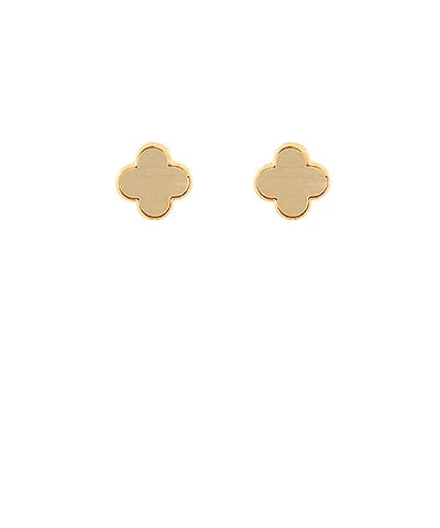 clover metal stud earrings