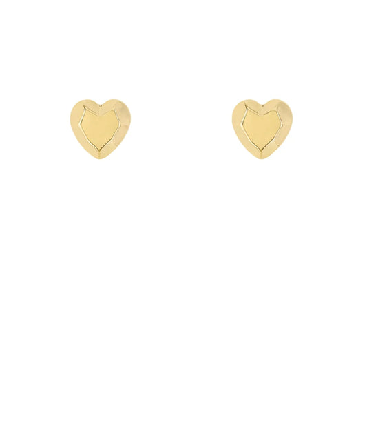 edged heart stud earring