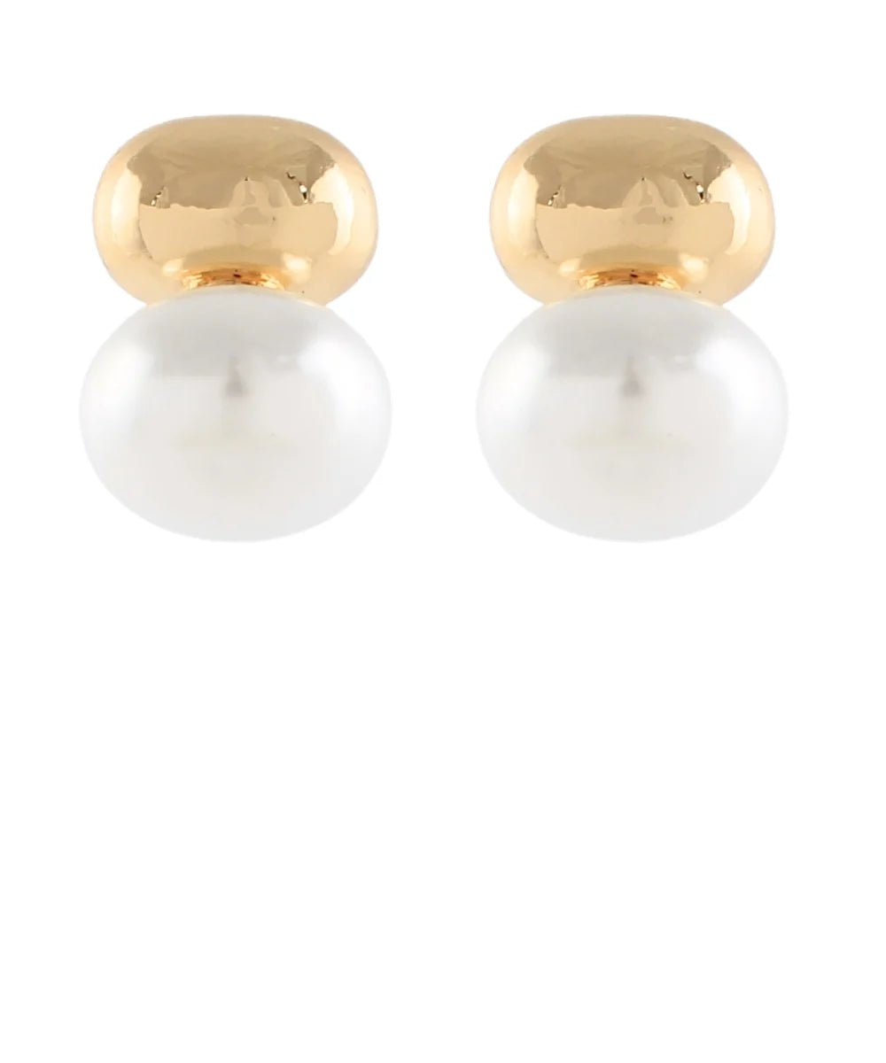 pearl and gold earrings