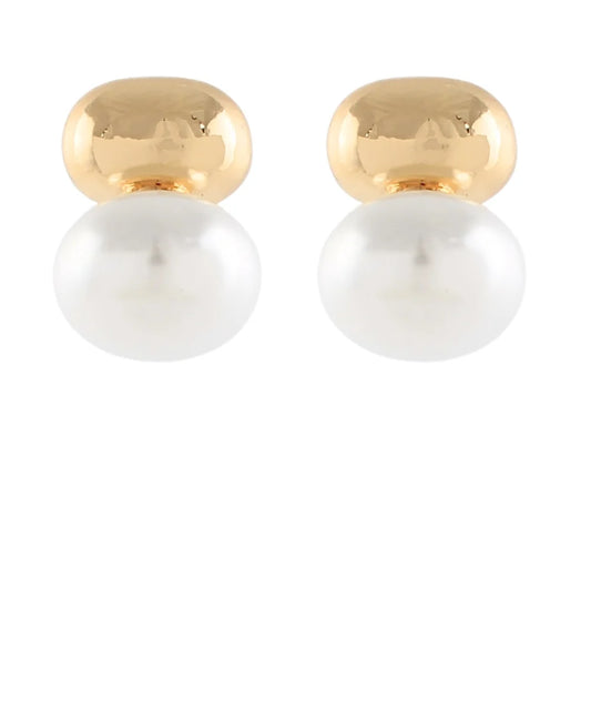 pearl and gold earrings