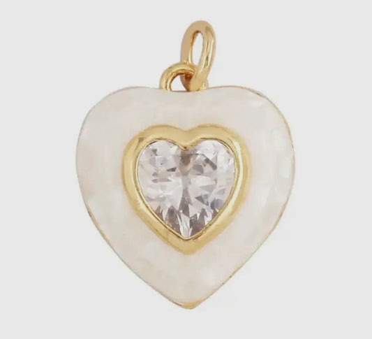 pave heart charm