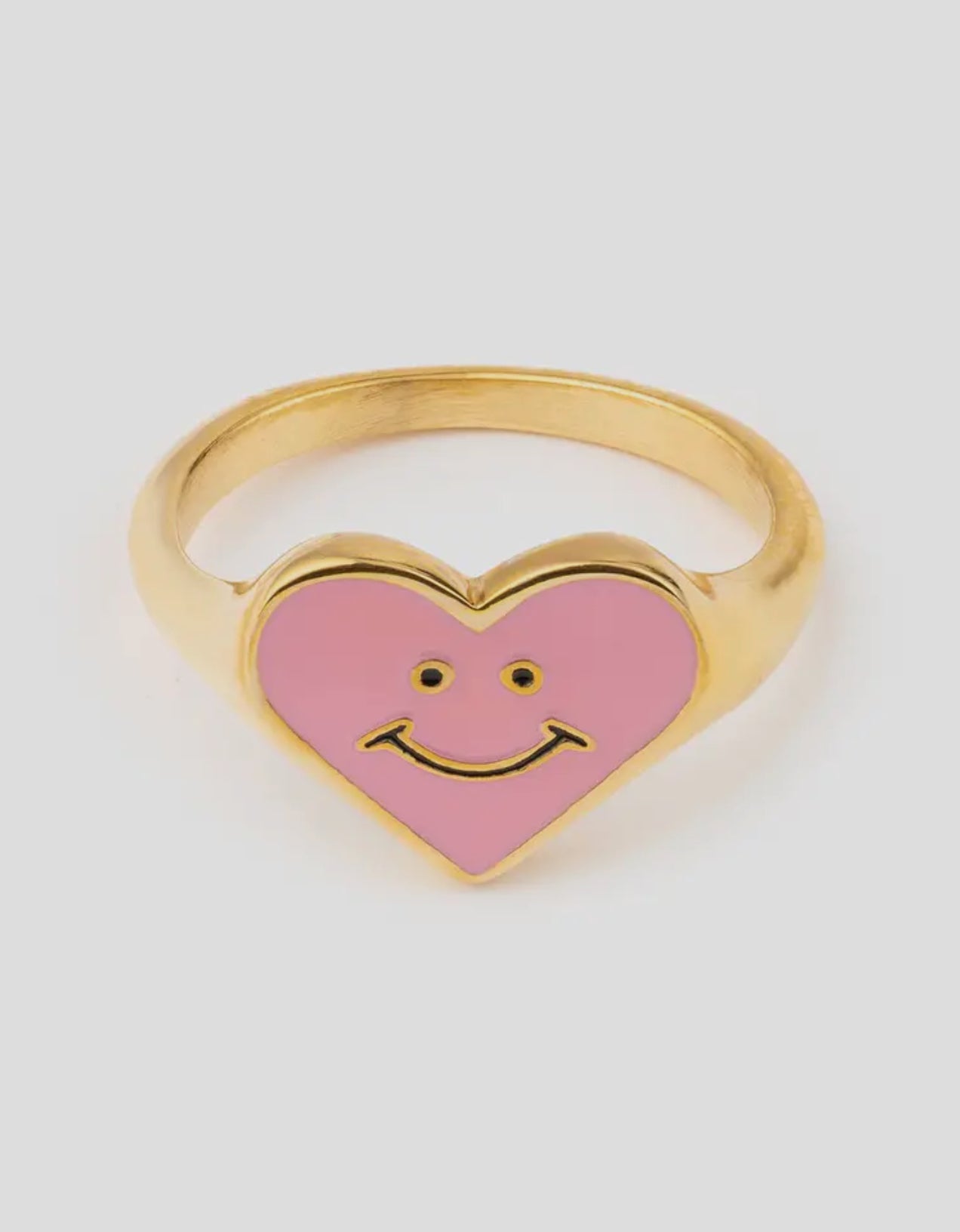 pink smiley heart ring