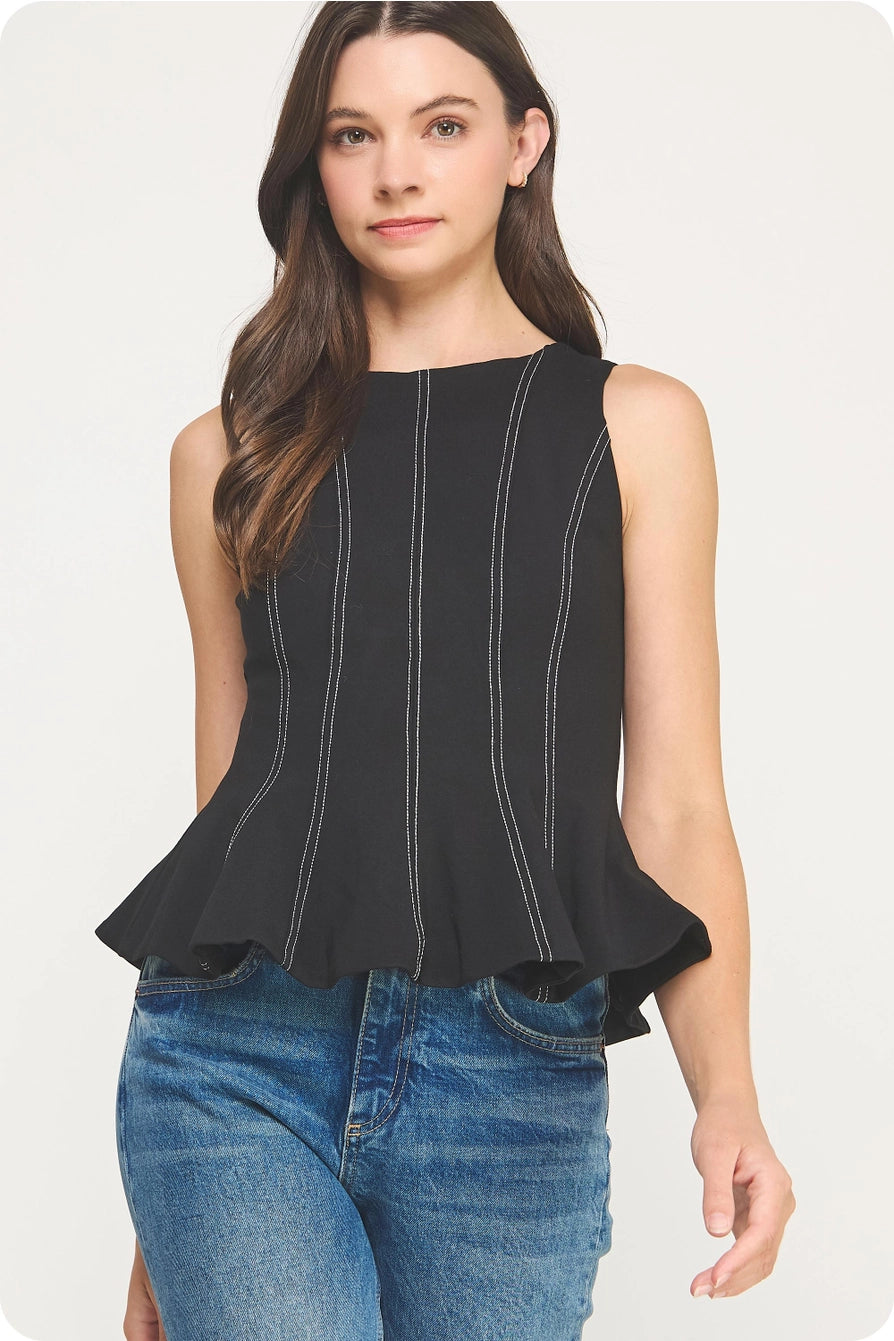 bre peplum sleeveless top