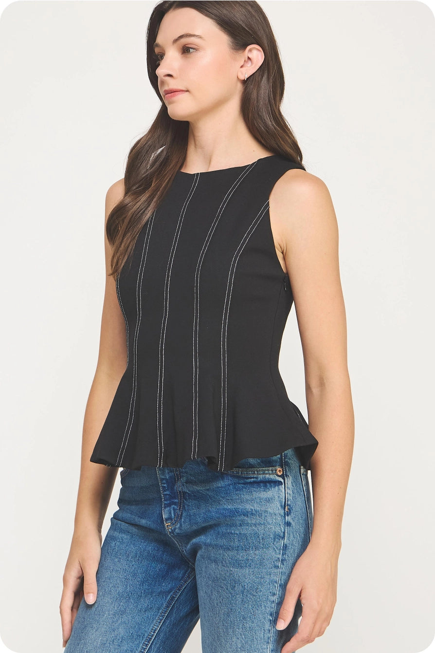 bre peplum sleeveless top