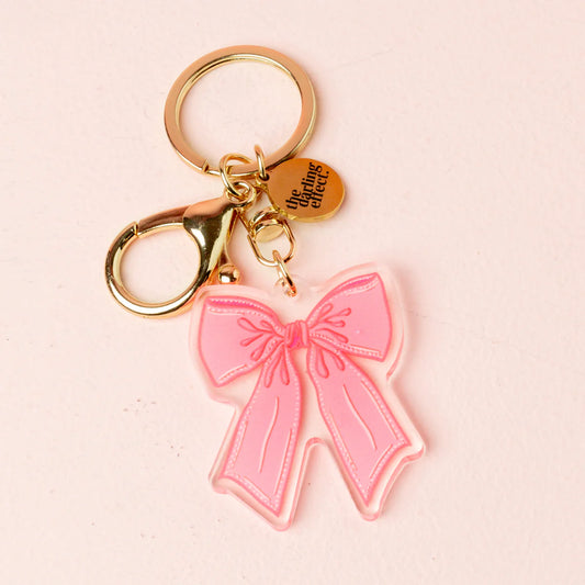 pink bow keychain