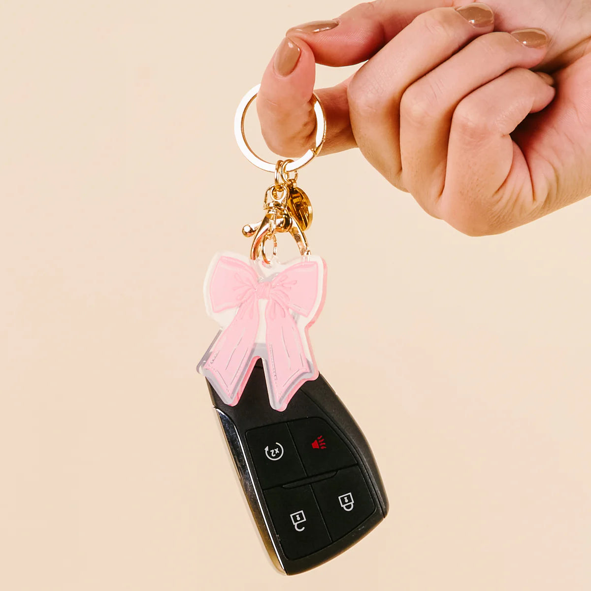 pink bow keychain