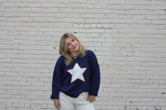 star crewneck sweater