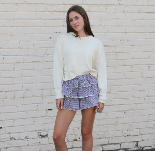 elise ruffle shorts