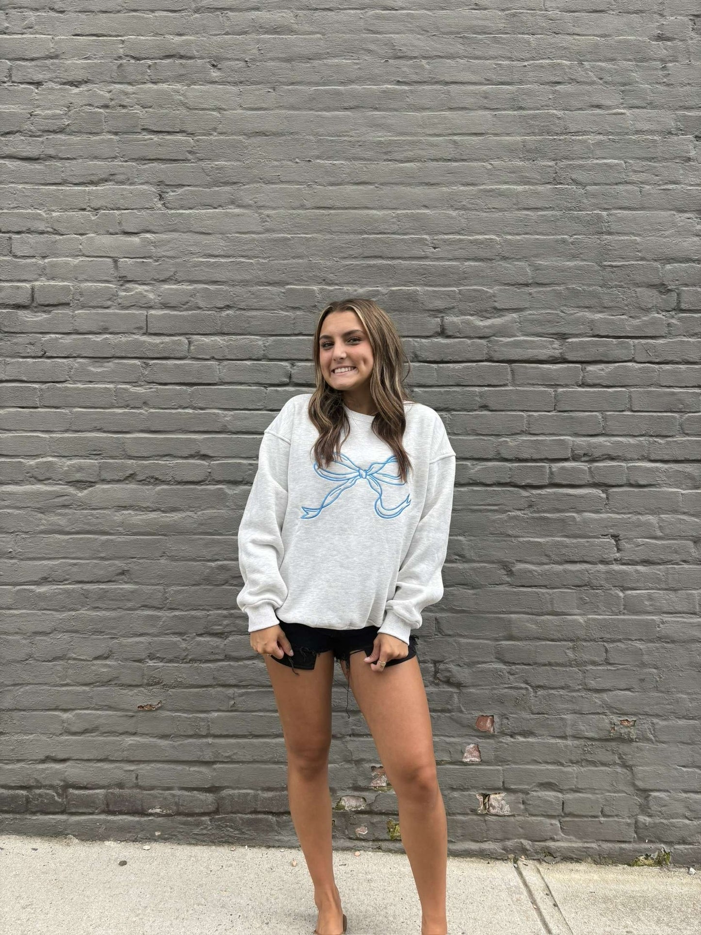 noelle bow crewneck