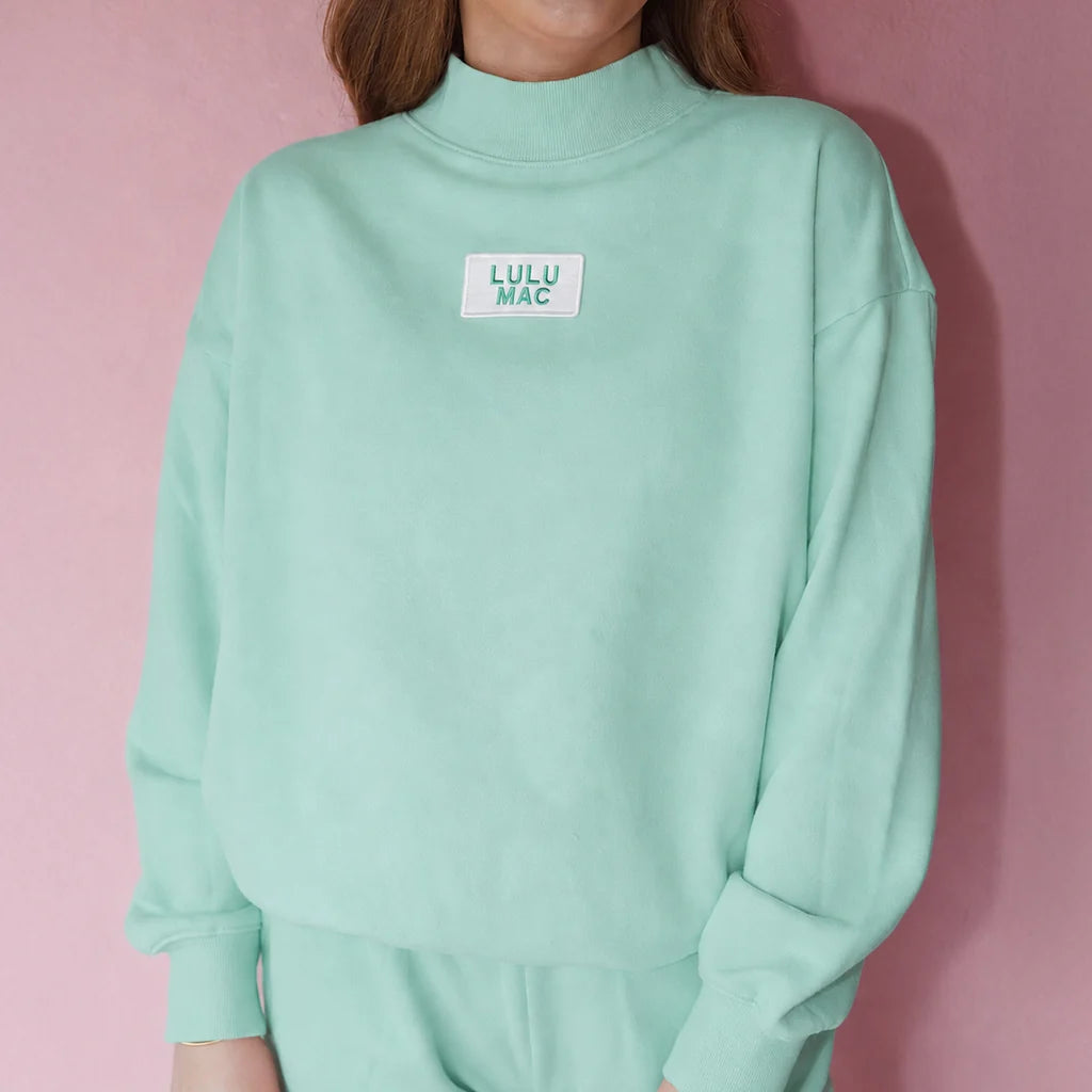 Lulu Mac patch mock neck terry cloth