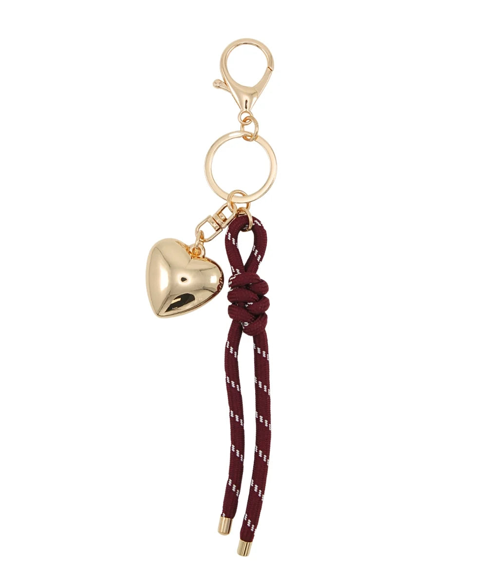 puffy heart cord bag charm