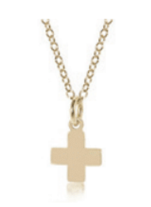 16" necklace gold- signature cross gold charm
