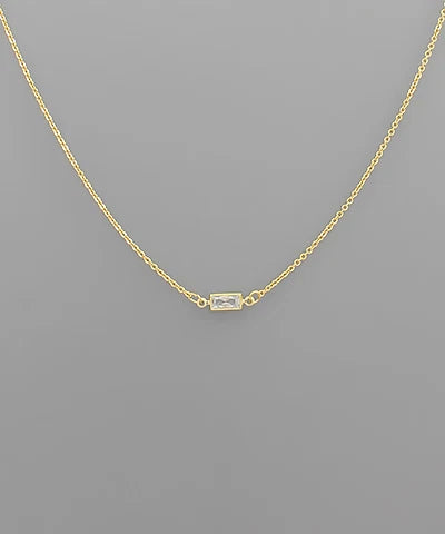 rectangle stone necklace