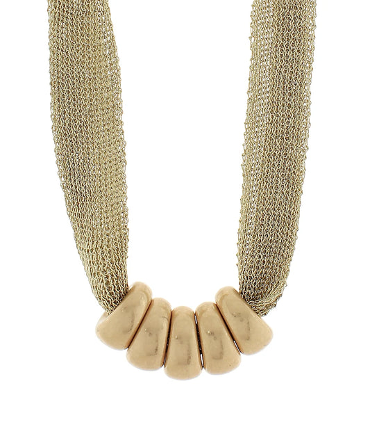 multi gold mesh necklace