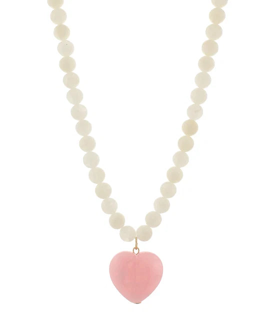 puffy heart beaded necklace