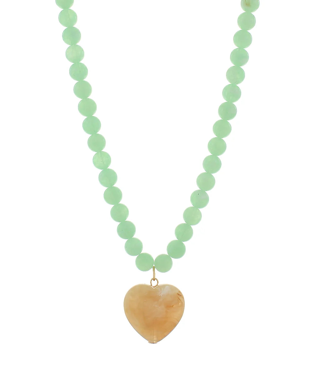 puffy heart beaded necklace