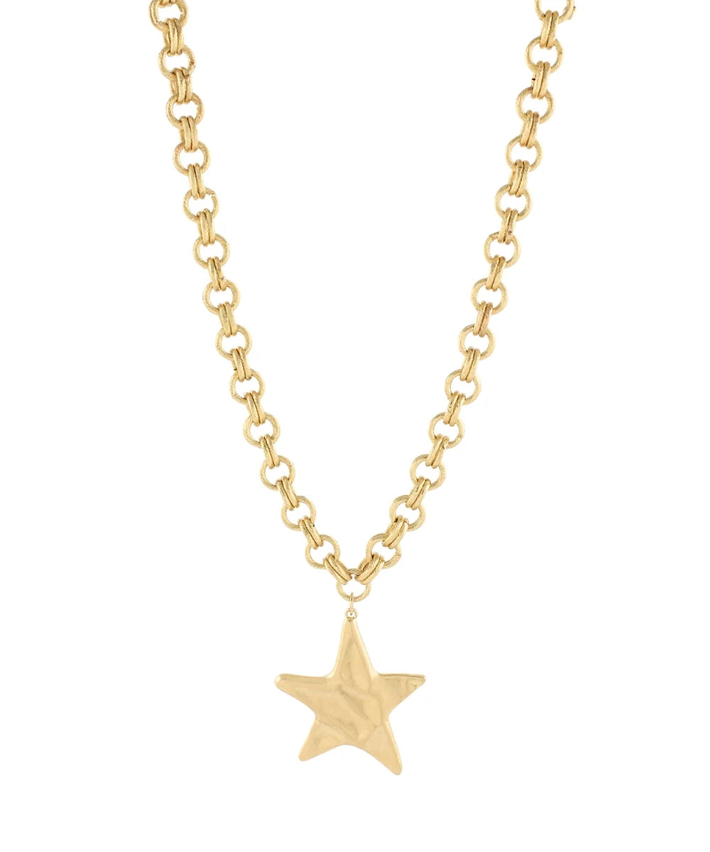 hammered star necklace