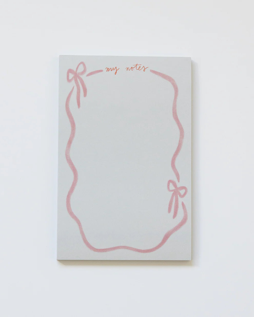 pink ribbon bow notepad
