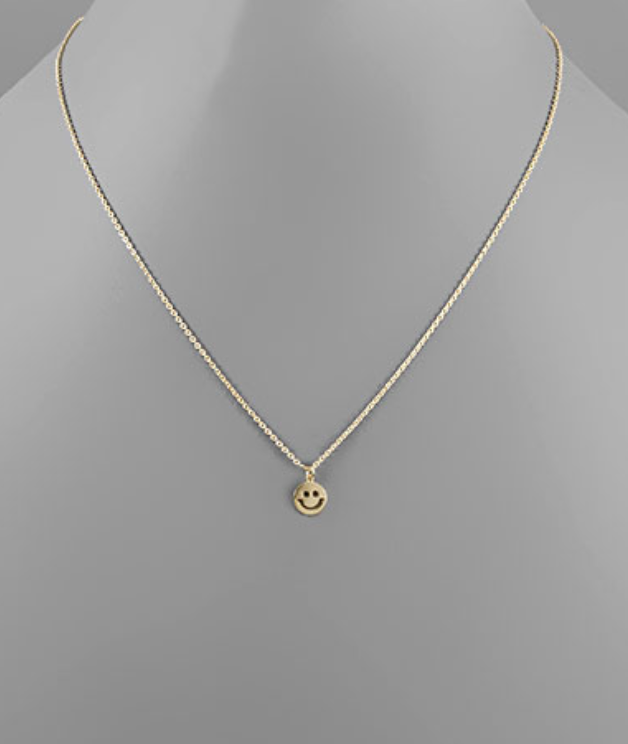 gold smiley face necklace