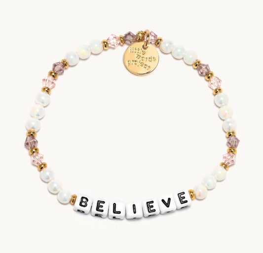 believe beaded bracelet