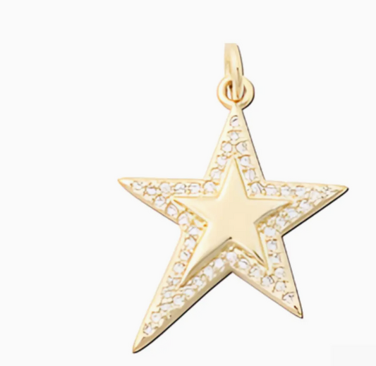 gold pave star charm
